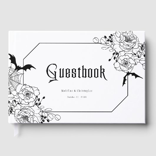 Moody Gothic Floral Wedding ゲストブック (正面)