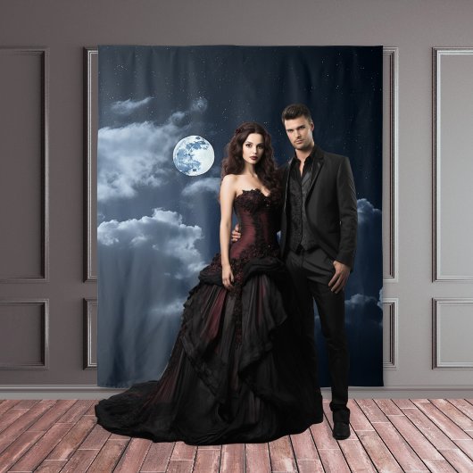 Moody Gothic Full Moon & Clouds XLarge タペストリー