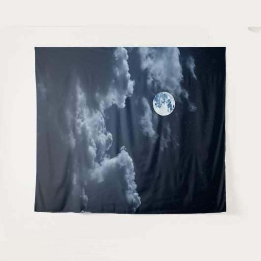 Moody Gothic Full Moon & Clouds XLarge タペストリー (正面(横))