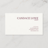 Moody Gothic Navy Burgundy Pink Rose Floral Frame 名刺 (裏面)