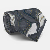 Moody Gray Agate Geode Slice with Gold Accents ネクタイ (ロール)