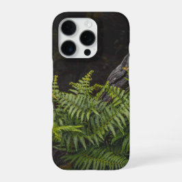 Moody green nature theme with ferns iPhone 16 proケース