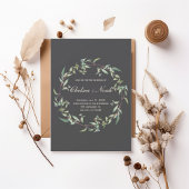 Moody Greenery Wreath Wedding Invitation 招待状