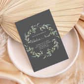 Moody Greenery Wreath Wedding Invitation 招待状