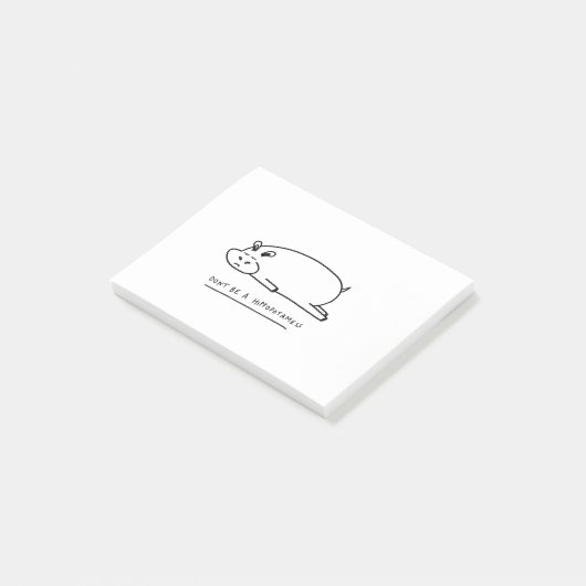 Moody hippo with pun ポストイット (アングル)