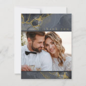 Moody Ink木炭金ゴールド抽象芸術ありがとうID988 サンキューカード (正面)