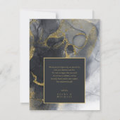 Moody Ink木炭金ゴールド抽象芸術ありがとうID988 サンキューカード (裏面)