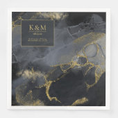 Moody Ink Charcoal金ゴールド抽象芸術Blk ID988 (正面)