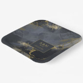 Moody Ink Charcoal金ゴールド抽象芸術Blk ID988 ペーパープレート (傾斜あり)