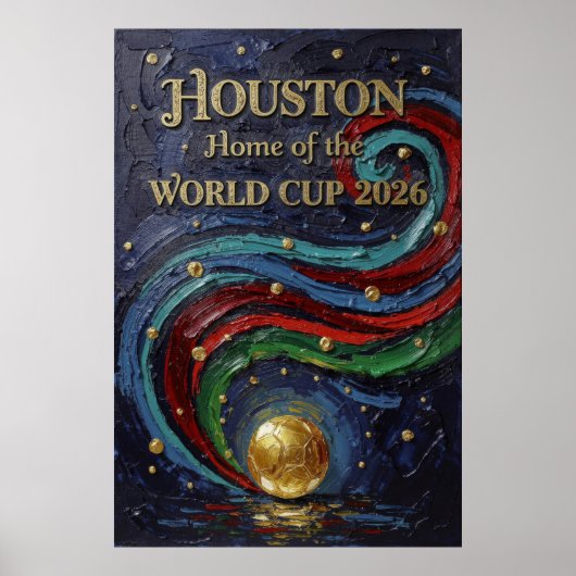 Moody Jewel Art Print Houston World Cup 2026 Night ポスター (正面)