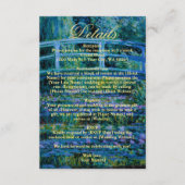 Moody Jewel Tone Monet Water Lilies Art Wedding エンクロージャーカード (正面)