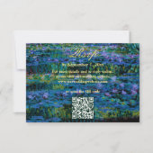 Moody Jewel Tone Water Lilies Wedding Website QR 出欠カード (正面)