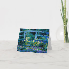 Moody Jewel Tones Monet Lily Pond Fine Art Wedding サンキューカード