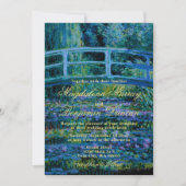 Moody Jewel Tones Monet Lily Pond Fine Art Wedding 招待状 (正面)