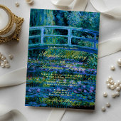 Moody Jewel Tones Monet Lily Pond Fine Art Wedding 招待状