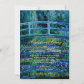 Moody Jewel Tones Monet Lily Pond Fine Art Wedding 招待状 (正面)