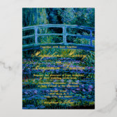 Moody Jewel Tones Monet Lily Pond Fine Art Wedding 箔招待状 (正面)
