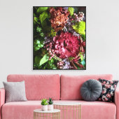 Moody Lisianthus Botanical Canvas Print キャンバスプリント (インサイチュ (リビング))