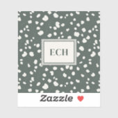 Moody Lunaria Seed Botanical Monogram Personalized シール (シート)