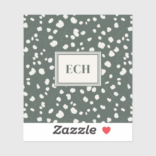 Moody Lunaria Seed Botanical Monogram Personalized シール (シート)