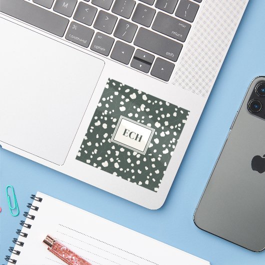 Moody Lunaria Seed Botanical Monogram Personalized シール (ノートパソコンとiPhone)