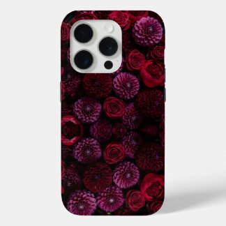 Moody Luxe 3D Burgundy Floral Phone Case iPhone 15 Proケース