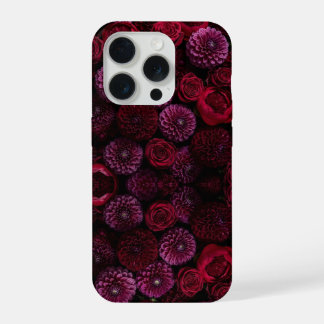 Moody Luxe 3D Burgundy Floral Phone Case iPhone 15 Proケース