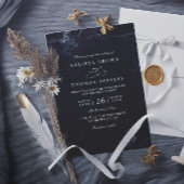 Moody Marble Minimalist Elegant QR Code Wedding 招待状