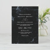 Moody Marble Minimalist Elegant QR Code Wedding 招待状 (スタンド正面)
