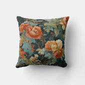  Moody Maximalist Peony & Rose Botanical Pillow クッション (裏面)
