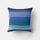 Moody Midnight Ocean Blue Gradient Stripe Pattern クッション (裏面)