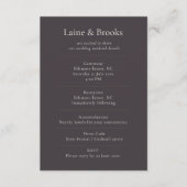 Moody Minimal Wedding Details Card エンクロージャーカード (正面)
