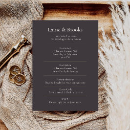Moody Minimal Wedding Details Card エンクロージャーカード