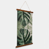 Moody Monstera Leaves Tropical Botanical Wall Art 吊り下げ型タペストリー (傾斜あり)