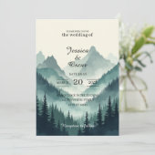 Moody Mountain Forest Wedding Invitation 招待状 (スタンド正面)