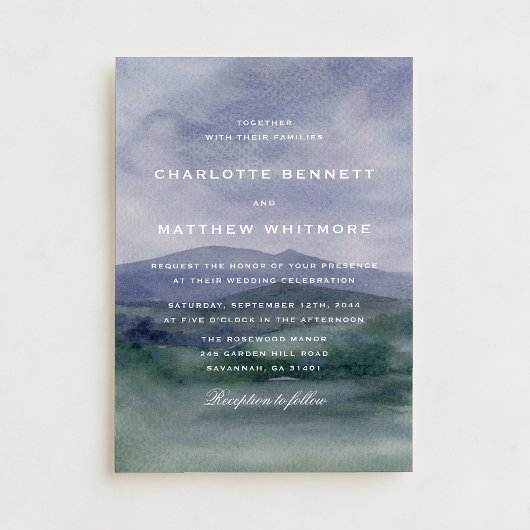 Moody Mountain Landscape Wedding Invitation 招待状