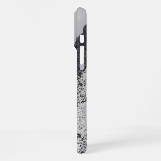 Moody mountain theme in black and white iPhoneケース (左側面)