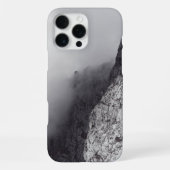 Moody mountain theme in black and white iPhoneケース (裏面)