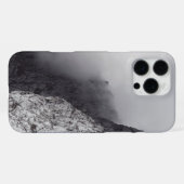 Moody mountain theme in black and white iPhoneケース (裏面横)