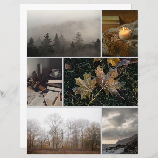 Moody November themed Collage Scrapbooking Paper (正面/裏面)