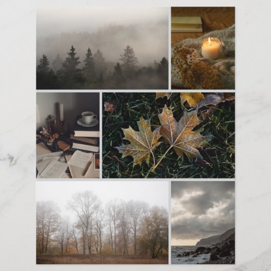Moody November themed Collage Scrapbooking Paper (正面)