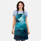 Moody Ocean Waves Under Stormy Sky – Abstract Seas エプロン (着用した状態)