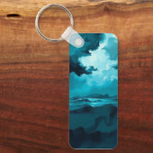 Moody Ocean Waves Under Stormy Sky – Abstract Seas キーホルダー (正面)