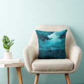 Moody Ocean Waves Under Stormy Sky – Abstract Seas クッション (椅子)