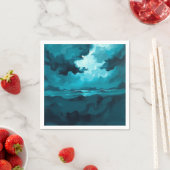 Moody Ocean Waves Under Stormy Sky – Abstract Seas スタンダードカクテルナプキン (インサイチュ)