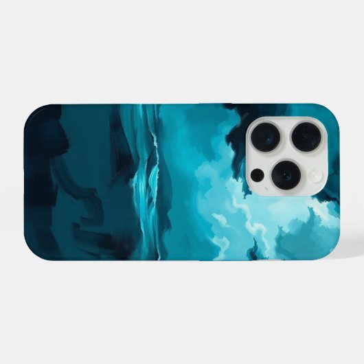 Moody Ocean Waves Under Stormy Sky – Abstract Seas iPhoneケース (裏面横)