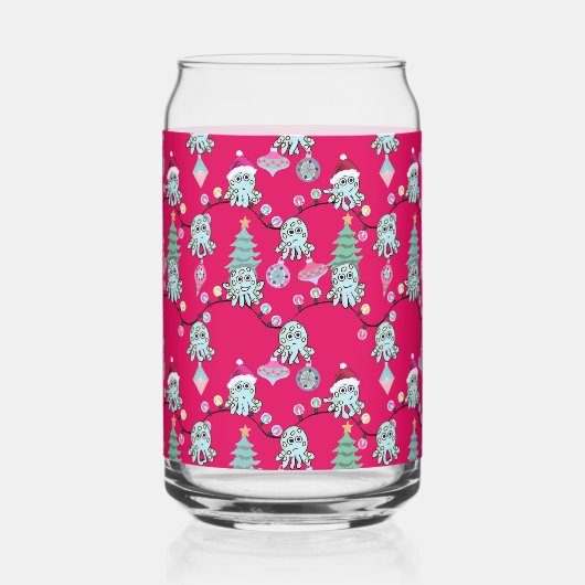 Moody Octopus With Christmas Lights Red ガラス缶 (裏面)