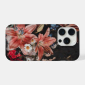 Moody painting-like floral art iPhoneケース (裏面横)