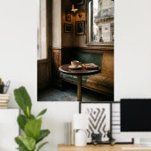 Moody Parisian Café Interior ポスター (ホームオフィス)