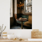 Moody Parisian Café Interior ポスター (キッチン)